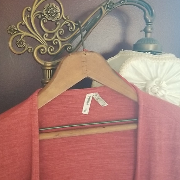 Women's Burnished Orange Drapy Cover-up Cardigan - Picture 2 of 3